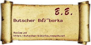 Butscher Bíborka névjegykártya